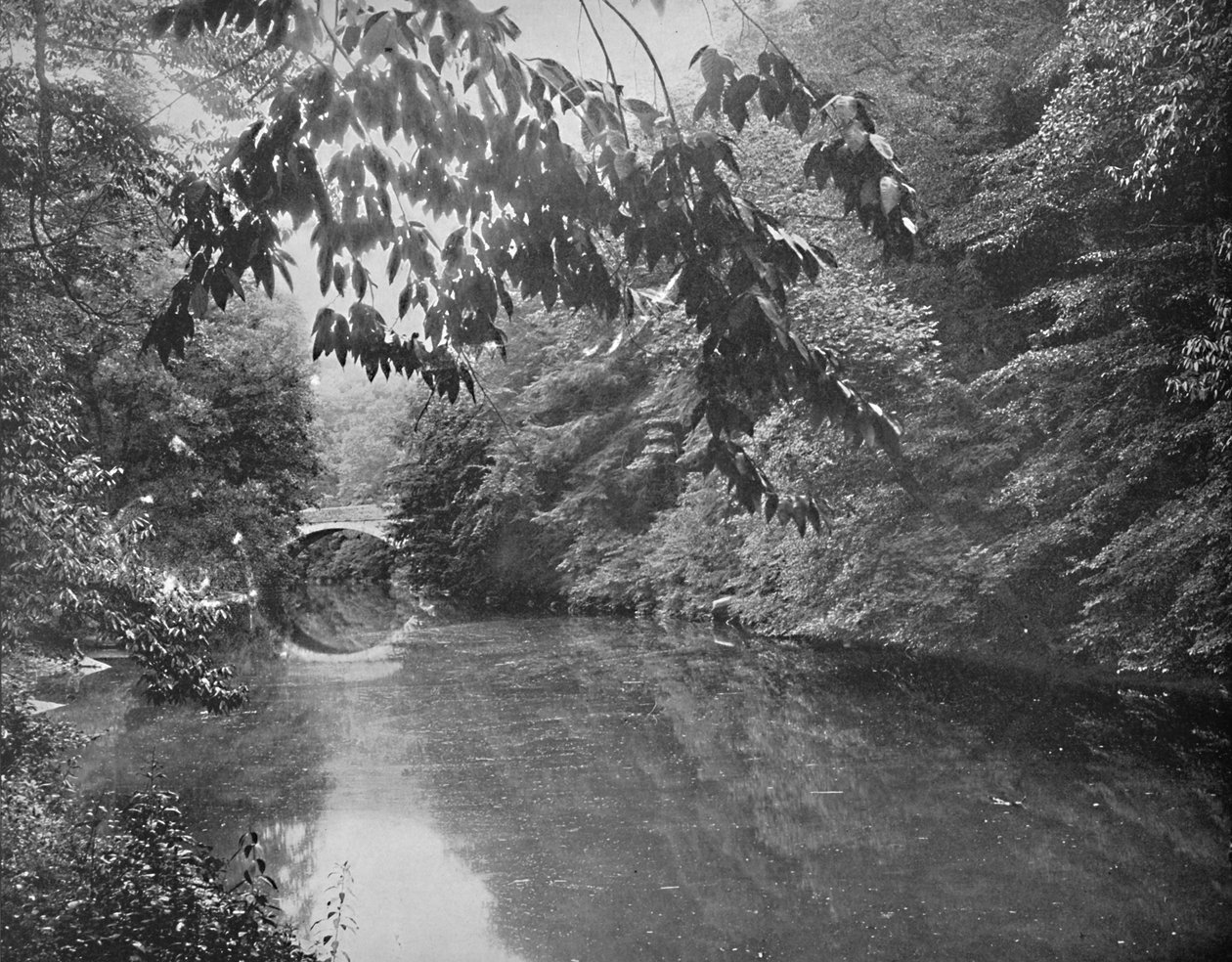约于1897年，在费城费尔芒特公园的Wissahickon Creek上。 作者 不明
