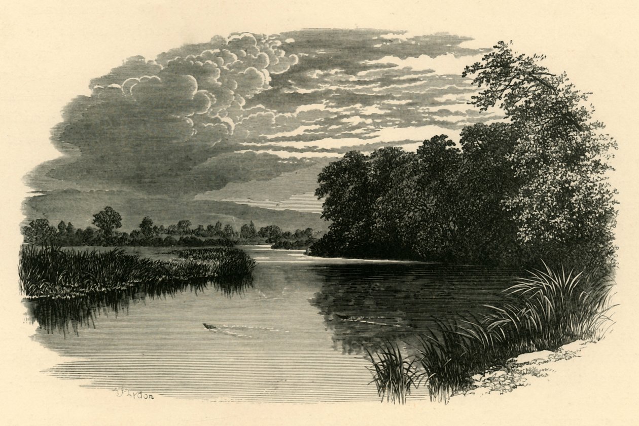 在雅芳。 Strensham Reach，约1890年。 作者 不明