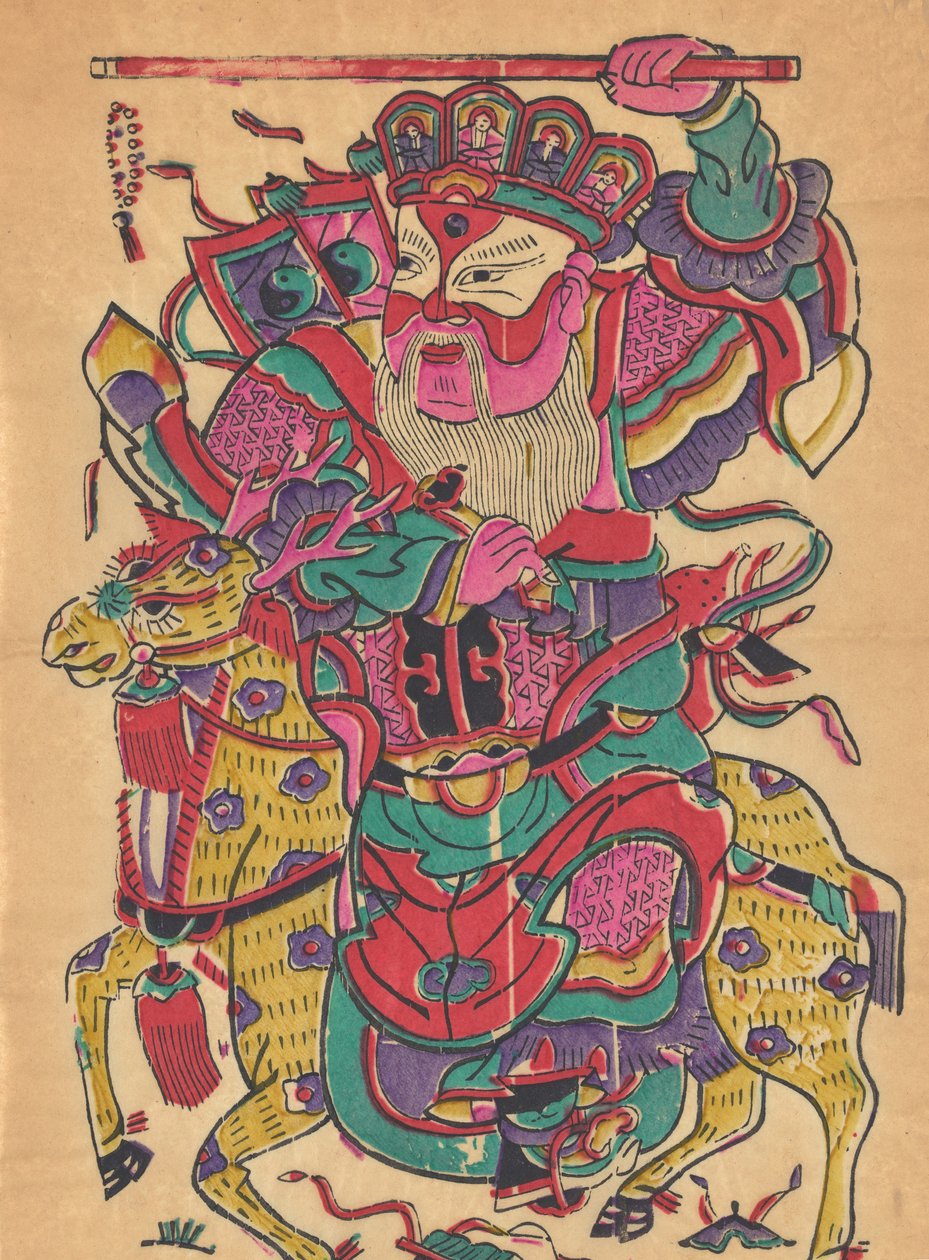 一百三十五幅木版画，包括新年图画nianh...，19-20世纪。 作者 不明