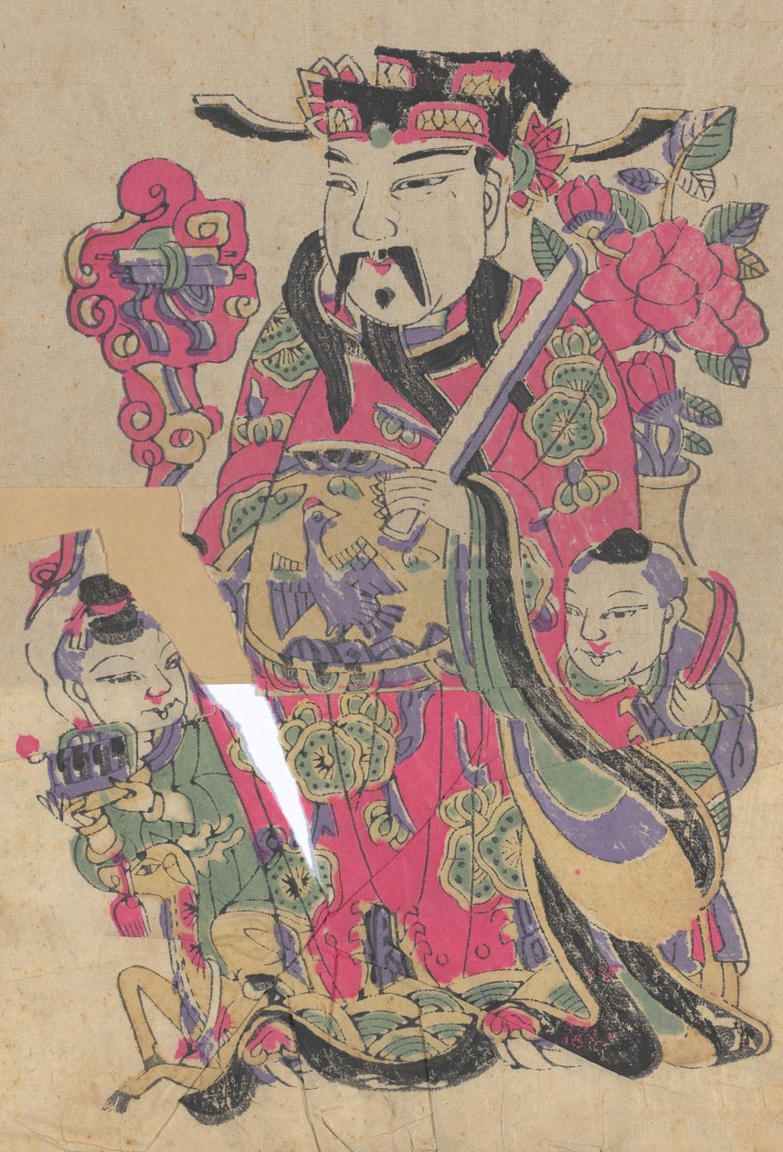 一百三十五幅木版画，包括新年图画nianh...，19-20世纪。 作者 不明