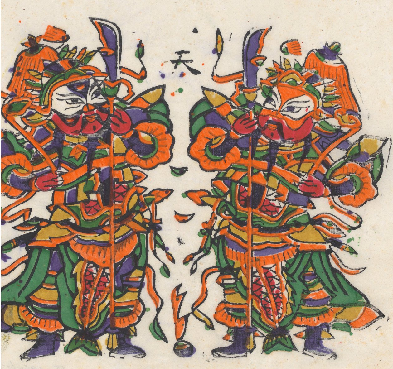 一百三十五幅木版画，包括新年图画nianh...，19-20世纪。 作者 不明