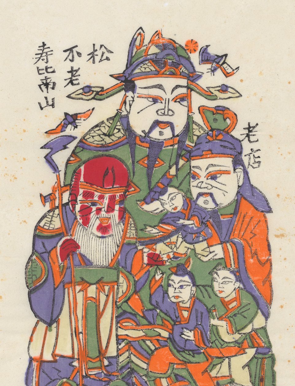 一百三十五幅木版画，包括新年图画nianh...，19-20世纪。 作者 不明