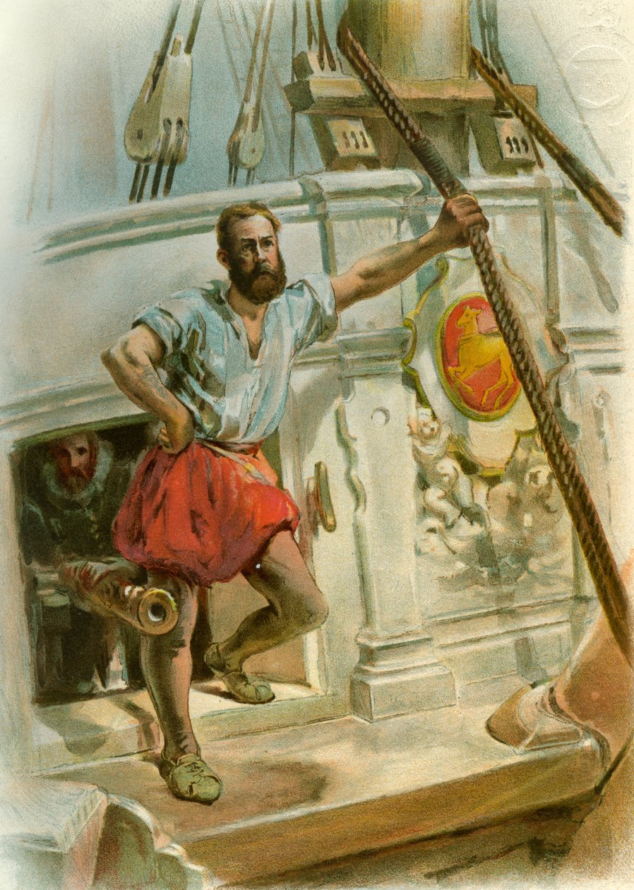 德雷克斯人之一，1588年c1890-c1893 作者 不明