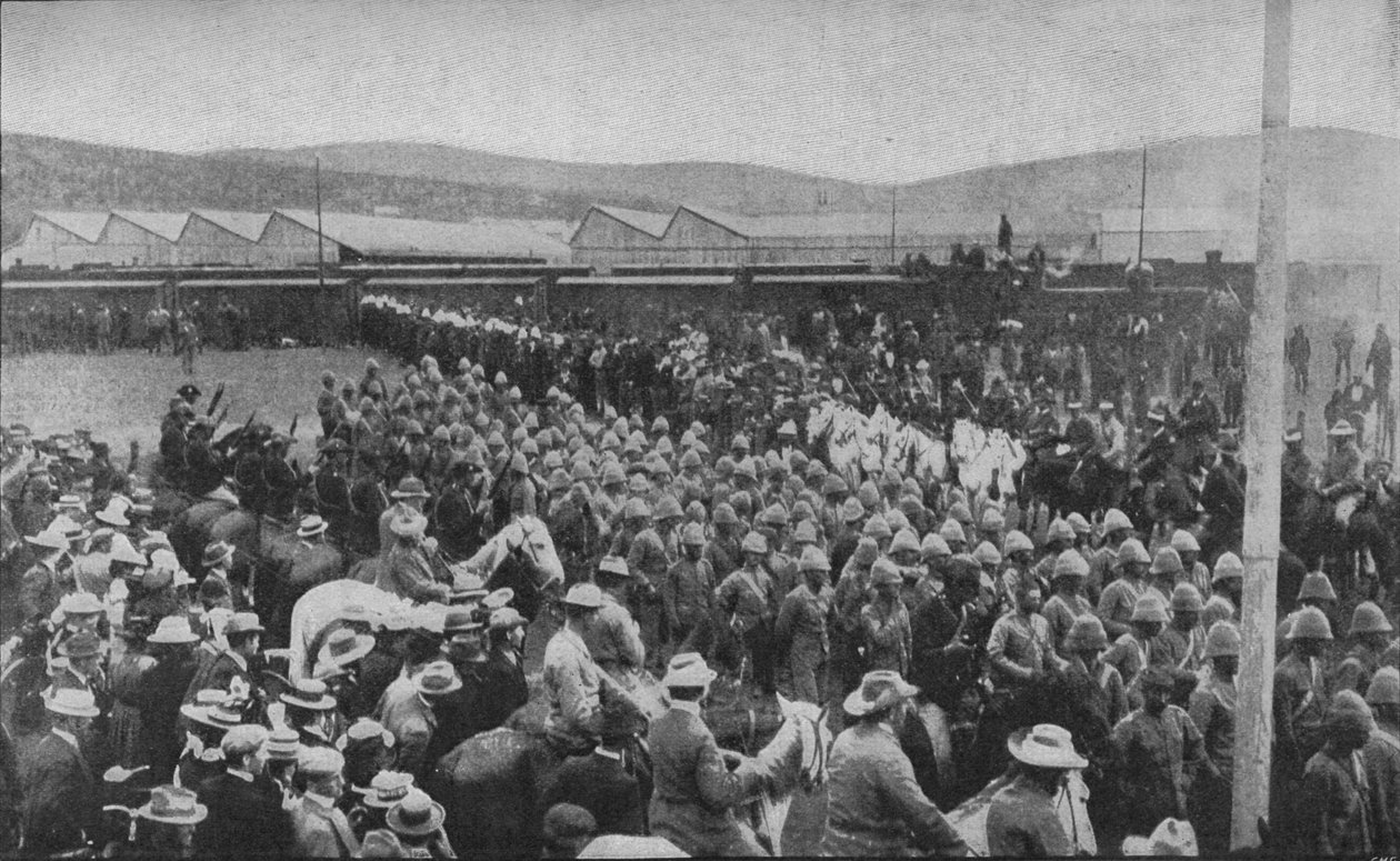 战争的痛苦事件之一：1902年，被俘的英军进军比勒陀利亚 作者 不明