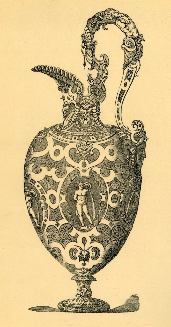 花瓶或壶的原始设计，1881年。 作者 不明