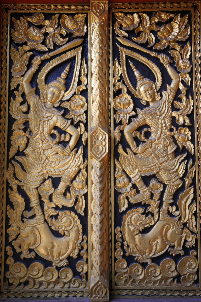 清迈Wat Chedi Luang的华丽庙门。泰国 作者 不明