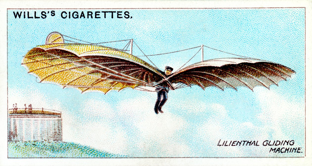 德国滑翔先驱和航空发明家Otto Lilienthal驾驶他的滑翔机之一 作者 不明