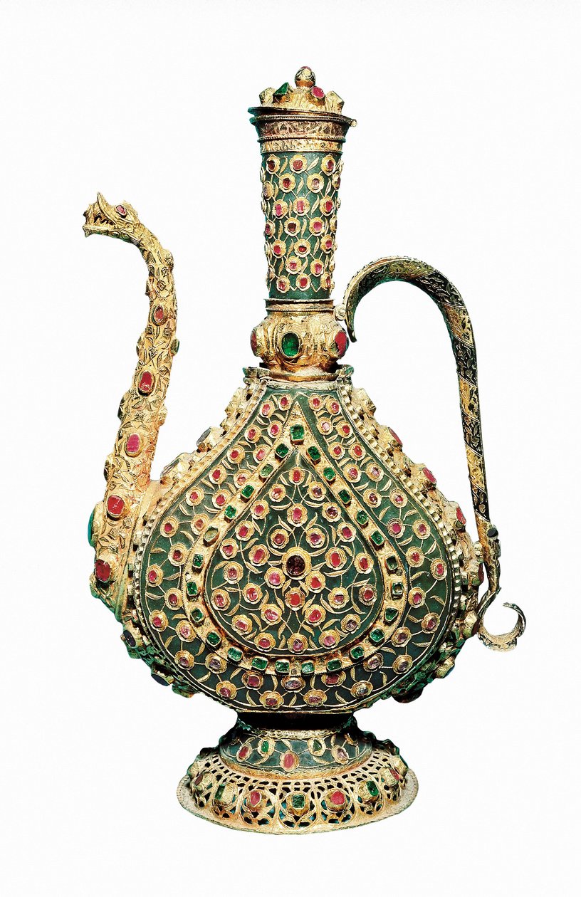 Ottoman art: gold jug, inlaid with precious stones. Goldsmithery 17th century. 作者 不明
