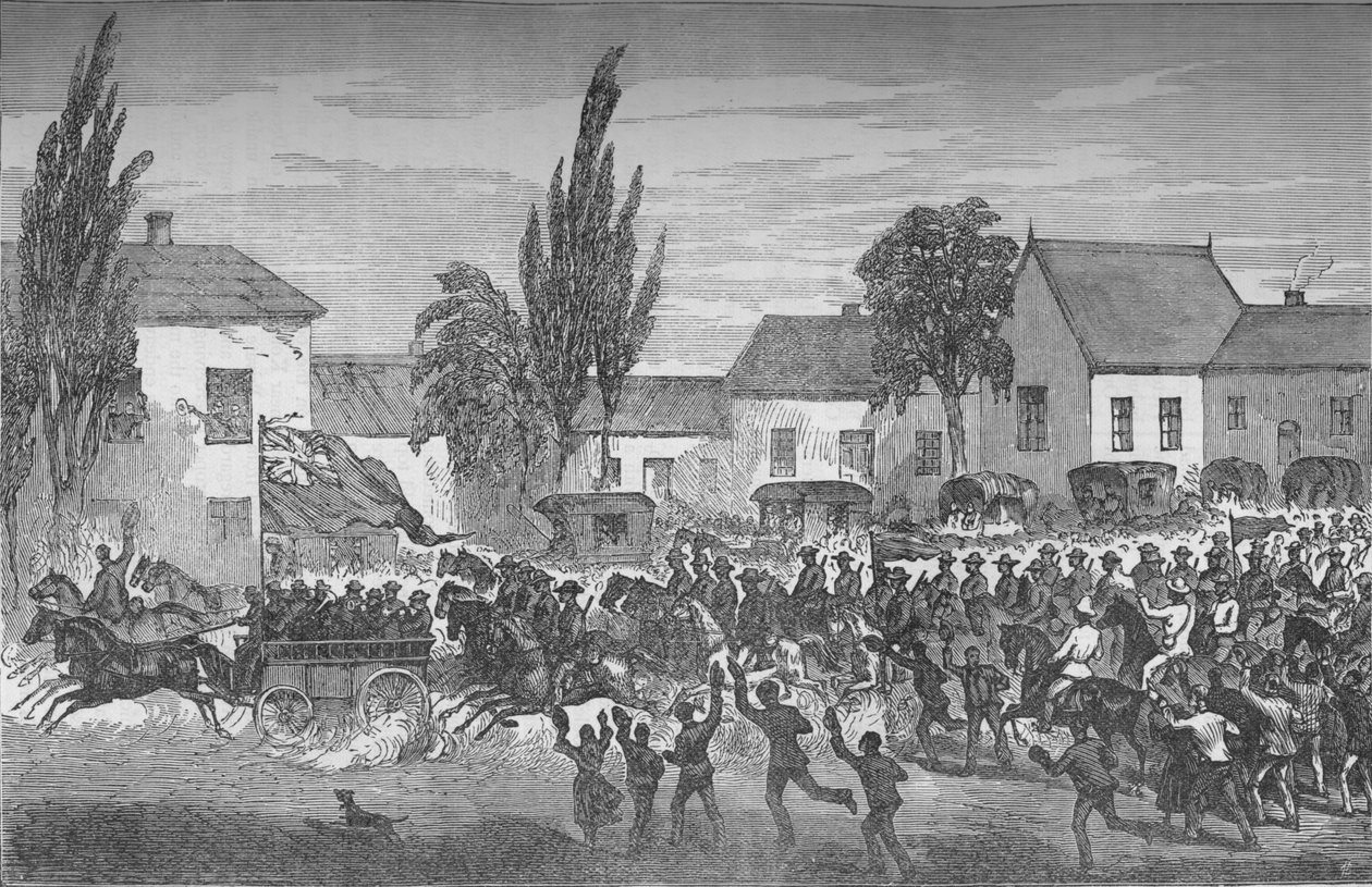 奥德修恩骑兵志愿军前往东部边境，c1880 作者 不明