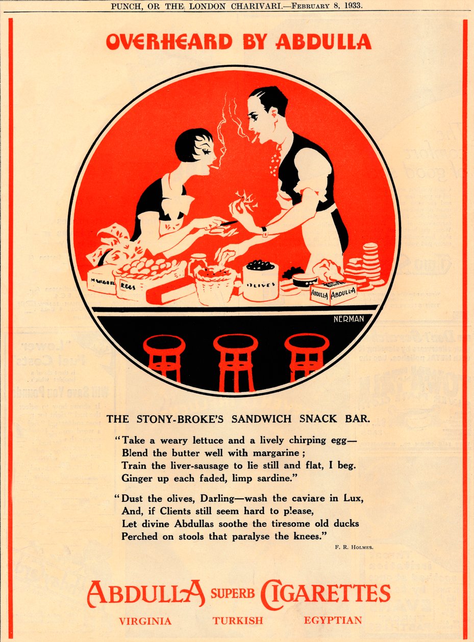 阿布杜拉（Abdulla）偷听-石质三明治三明治小吃店（The Stony Brokes Sandwich Snack Bar），1933年 作者 不明