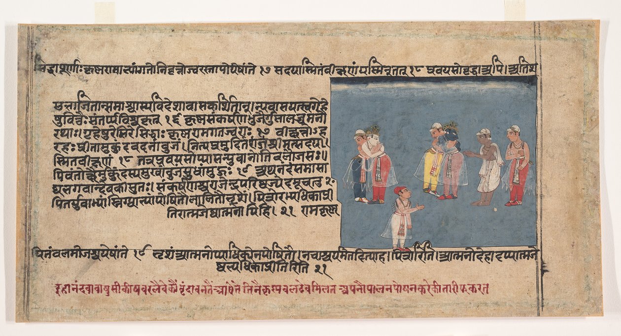 来自分散的Bhagavata Purana的页面 毗湿奴神的古代故事，约1630-50。 作者 不明