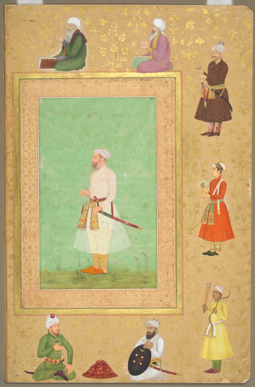 Shah Jahan后期专辑的页面：Asaf Khan的肖像，c。 1653。 作者 不明