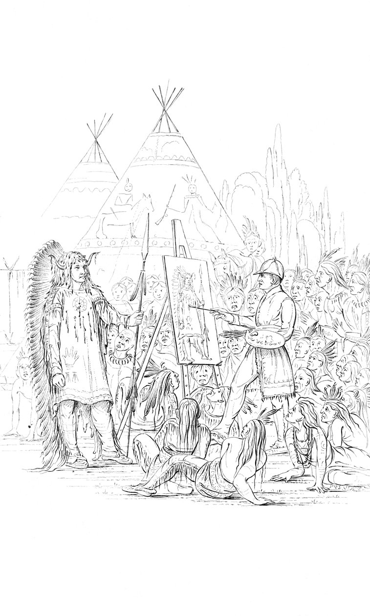 绘画美国原住民的肖像，1841年 作者 不明