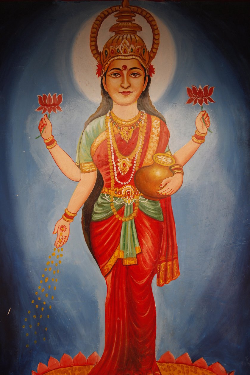 Painting depicting goddess Lakshmi, Haridwar, India 作者 不明