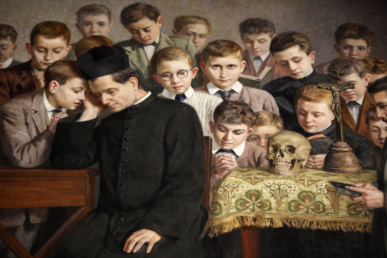 Painting depicting the life of Don Bosco in Santuario di Maria Ausiliatrice, Valdocco , Turin, Italy 作者 不明