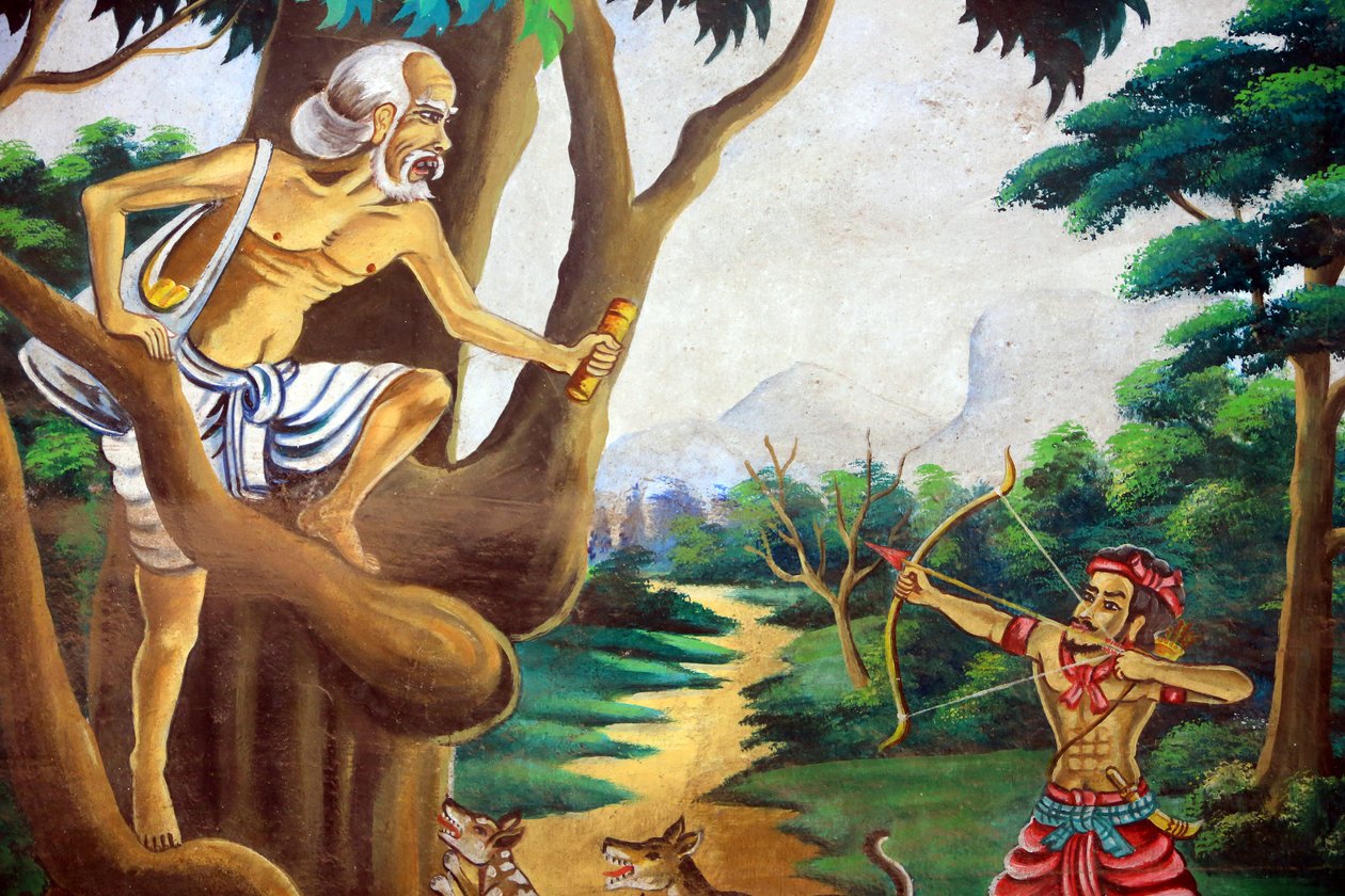 Painting depicting the life story of Shakyamuni Buddha. Wat Naxai. Vientiane. Laos, 20151106, Vientiane, Laos 作者 不明