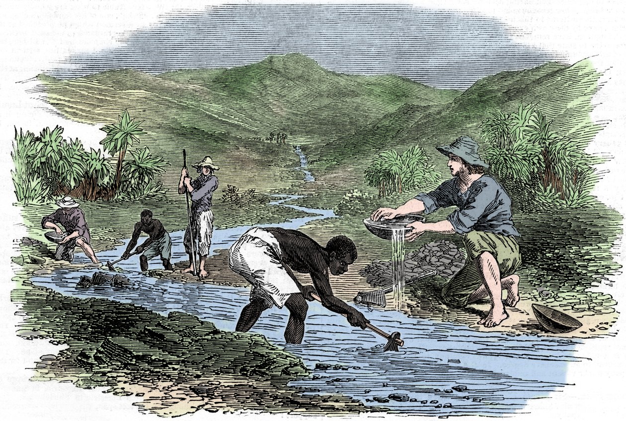 在1849年的加利福尼亚淘金热中淘金 作者 不明