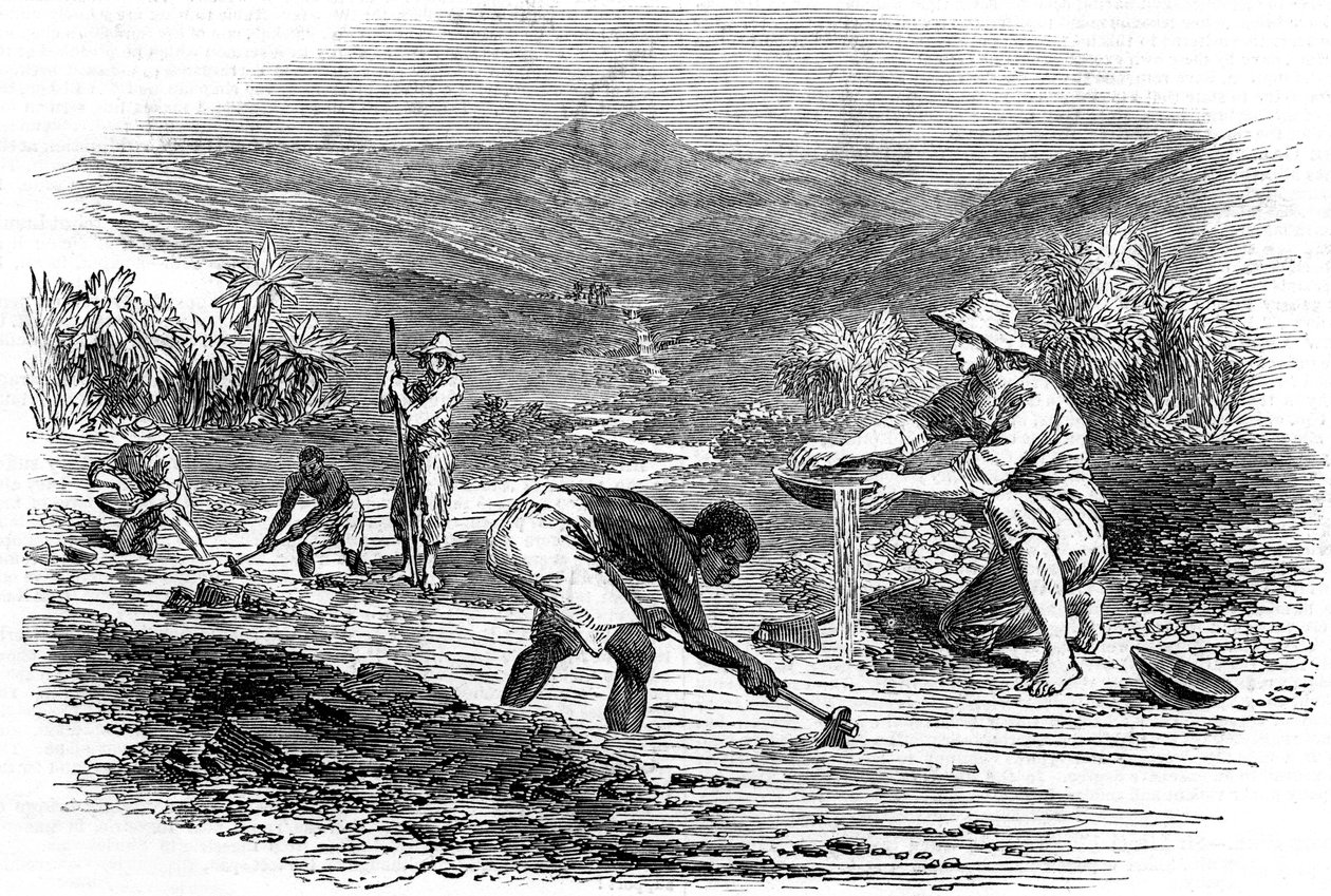 在1849年的加利福尼亚淘金热中淘金 作者 不明