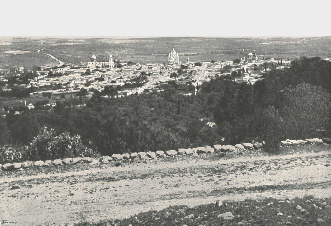 1895年，墨西哥圣米格尔德阿连德，城市全景。 作者 不明