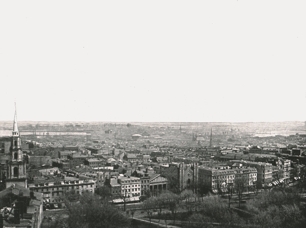美国波士顿市的全景，1895年。 作者 不明