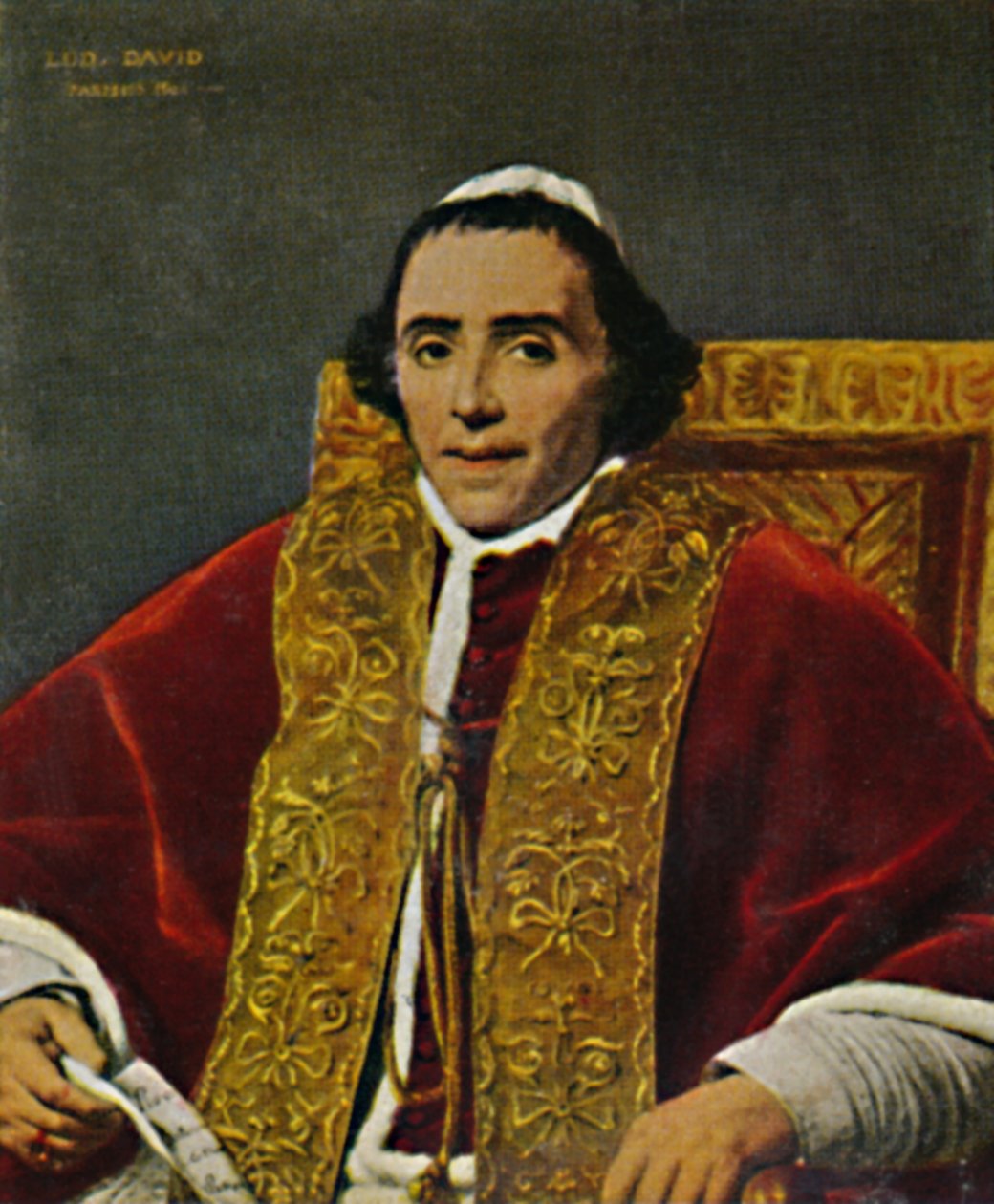 庇护七世（Pius VII），1740-1823年。 -大卫（David）的绘画，1934年。 作者 不明
