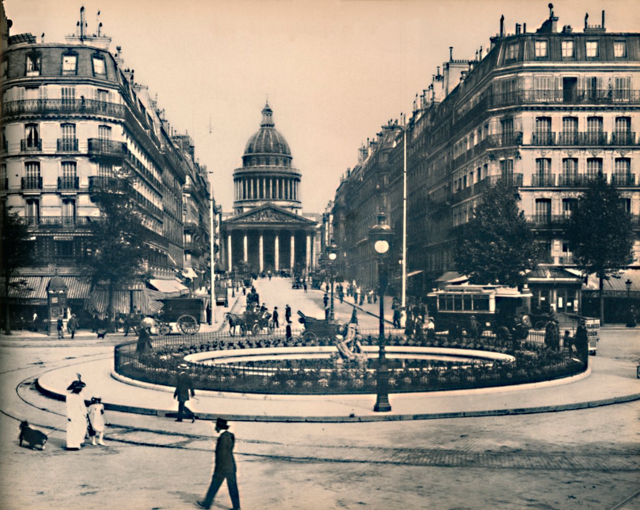 巴黎。 -Rue Soufflot和万神殿。 -ND，c1910。 作者 不明