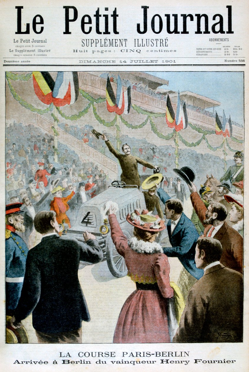 巴黎柏林竞赛，获胜者亨利·弗尼尔（1901）到来 作者 不明