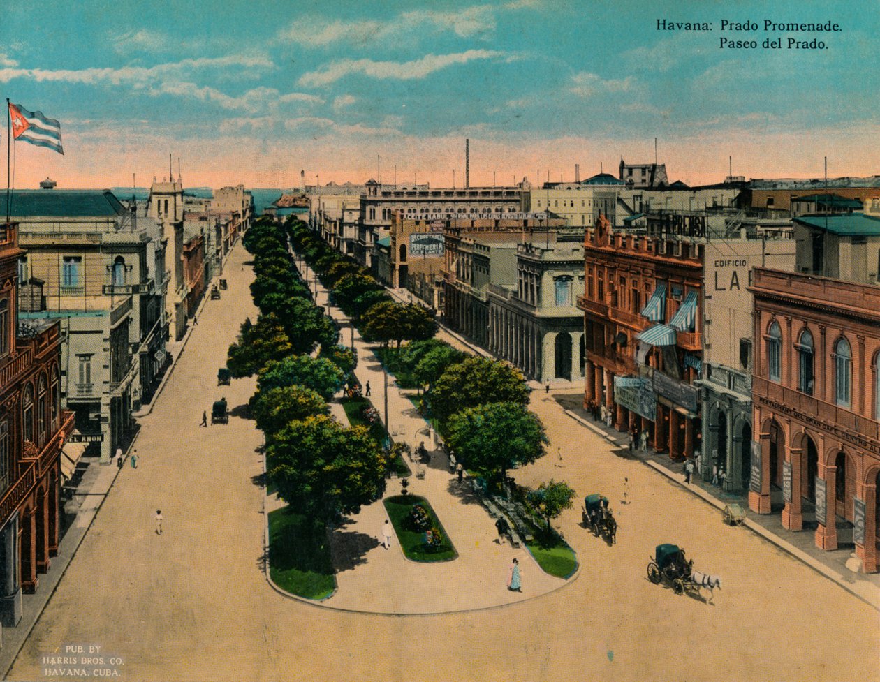 普拉多大道（Paseo del Prado），古巴哈瓦那，约1920年 作者 不明