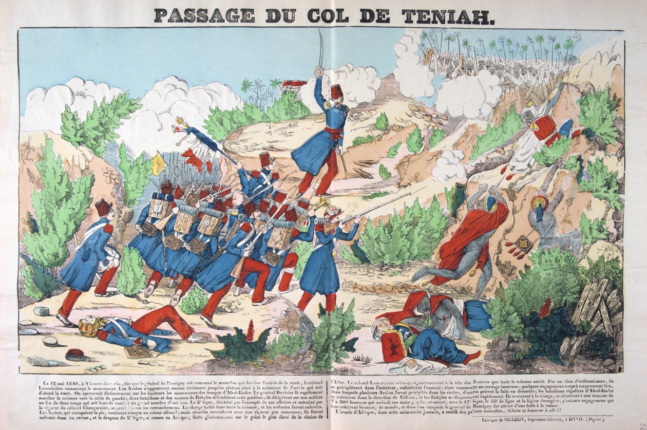 Passage du Col Teniah，征服阿尔及利亚，1840年5月12日，法国19C 作者 不明