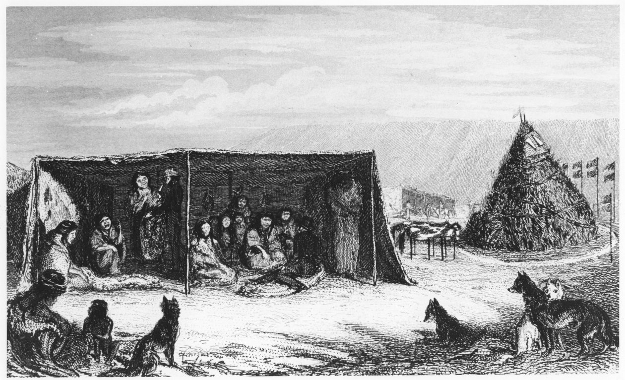 巴塔哥人在电视或皮肤帐篷中，1830年1839年 作者 不明