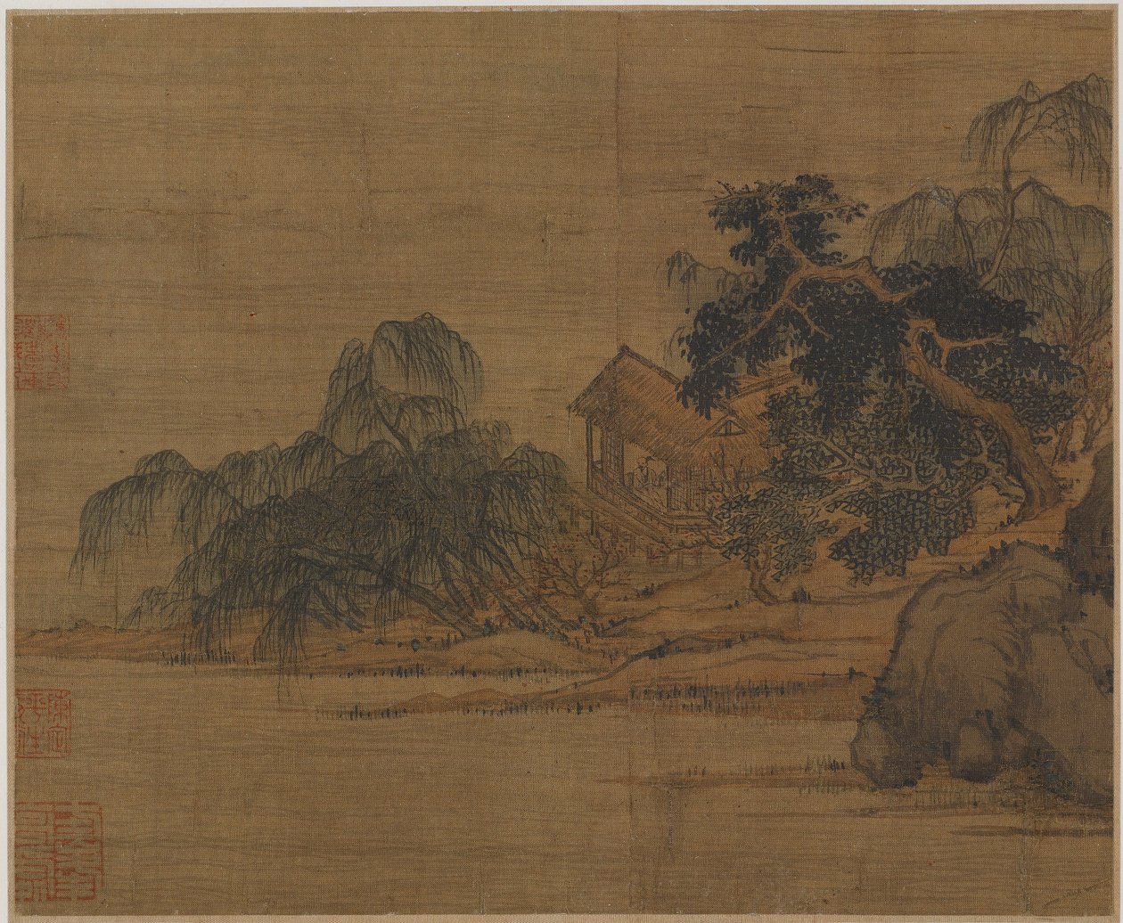 树林中的亭子，可能是明朝的，1368-1644年。 作者 不明
