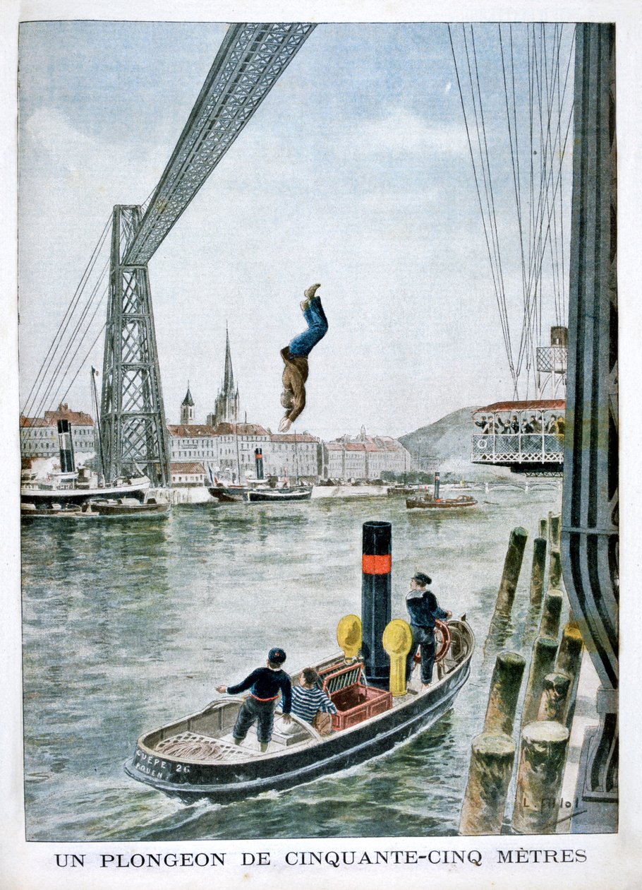 1901年，人从鲁昂（Portou）的波特赛（Portside）坠入55米 作者 不明