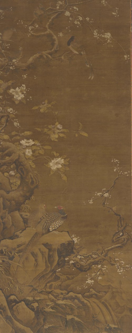 雉鸡和白雪覆盖的梅花，明或清代，15-18世纪。 作者 不明
