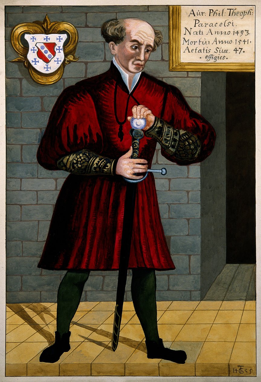 霍恩海姆Paracelsus的Philip Theophrastus Aureolus Bombastus，c。 1550 作者 不明