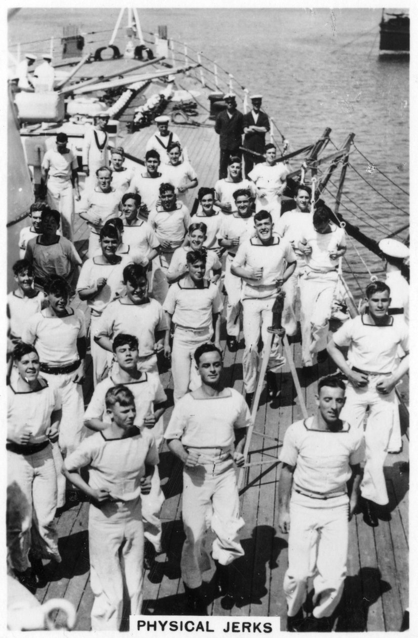 HMS Devonshire上的身体抽搐，锻炼，1937年 作者 不明