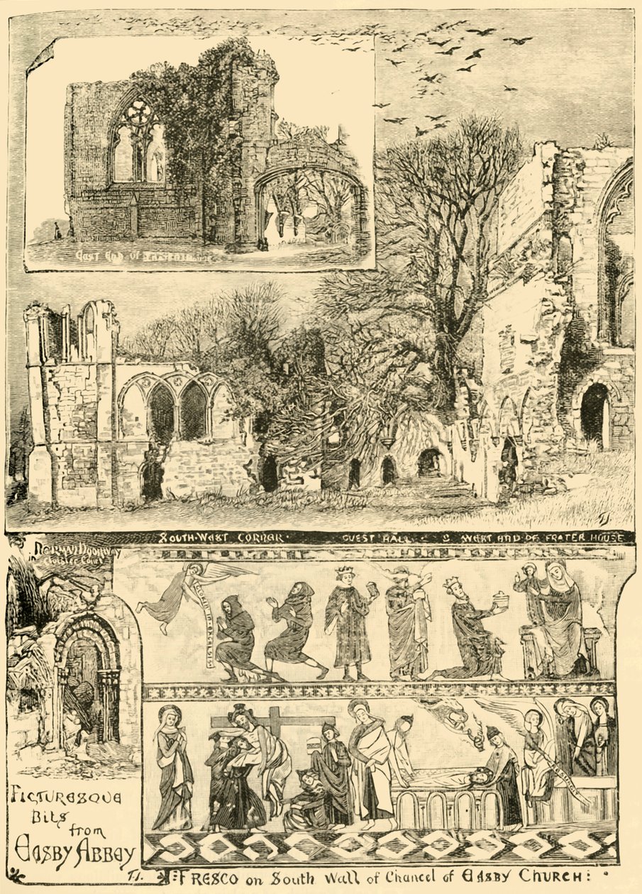 风景如画的伊斯比修道院墓碑，1898年。 作者 不明