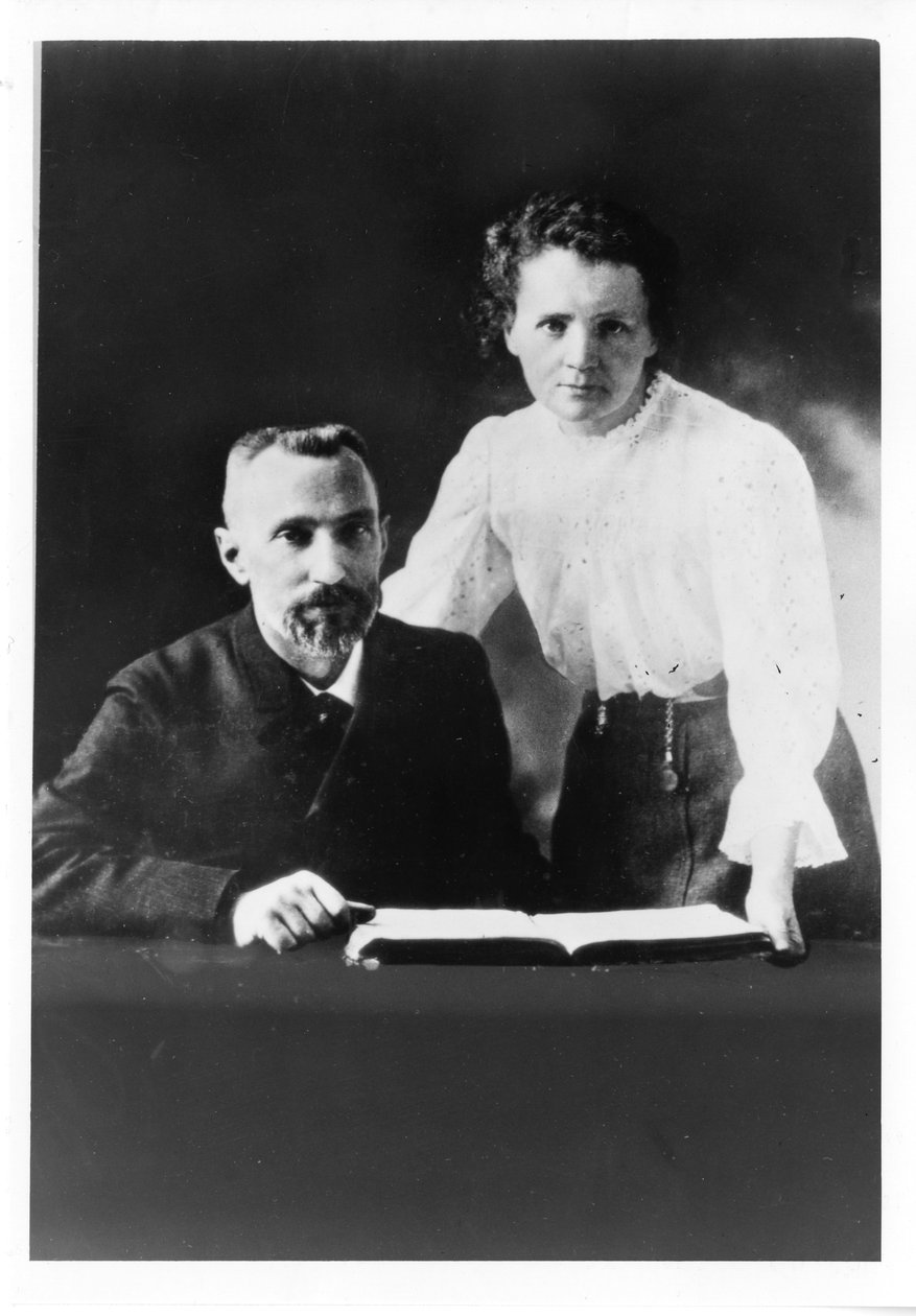 皮埃尔·居里（Pierre Curie）1859-1906年和玛丽·斯库洛多夫斯卡（Marie Sklodowska Curie）1867-1934年 作者 不明