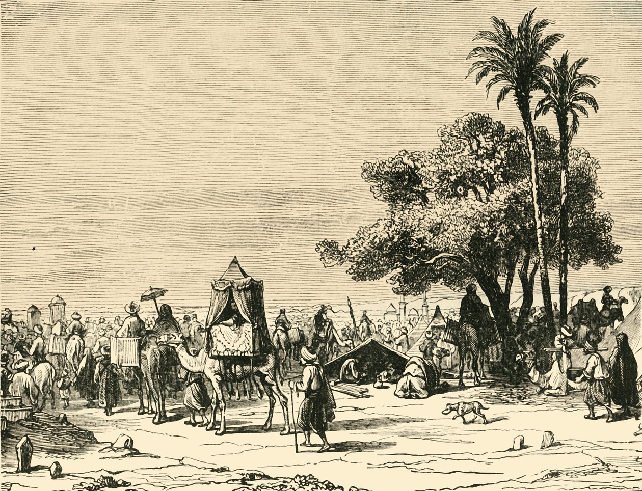 朝圣者前往麦加的旅程，1890年。 作者 不明