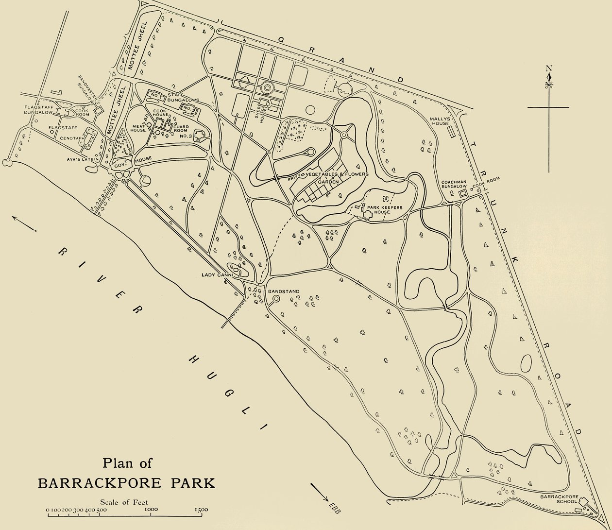 Barrackpore公园规划，1925年。 作者 不明