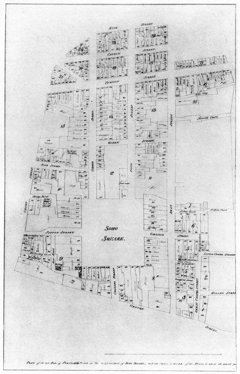 伦敦苏活广场，波特兰公爵庄园计划，1907年 作者 不明