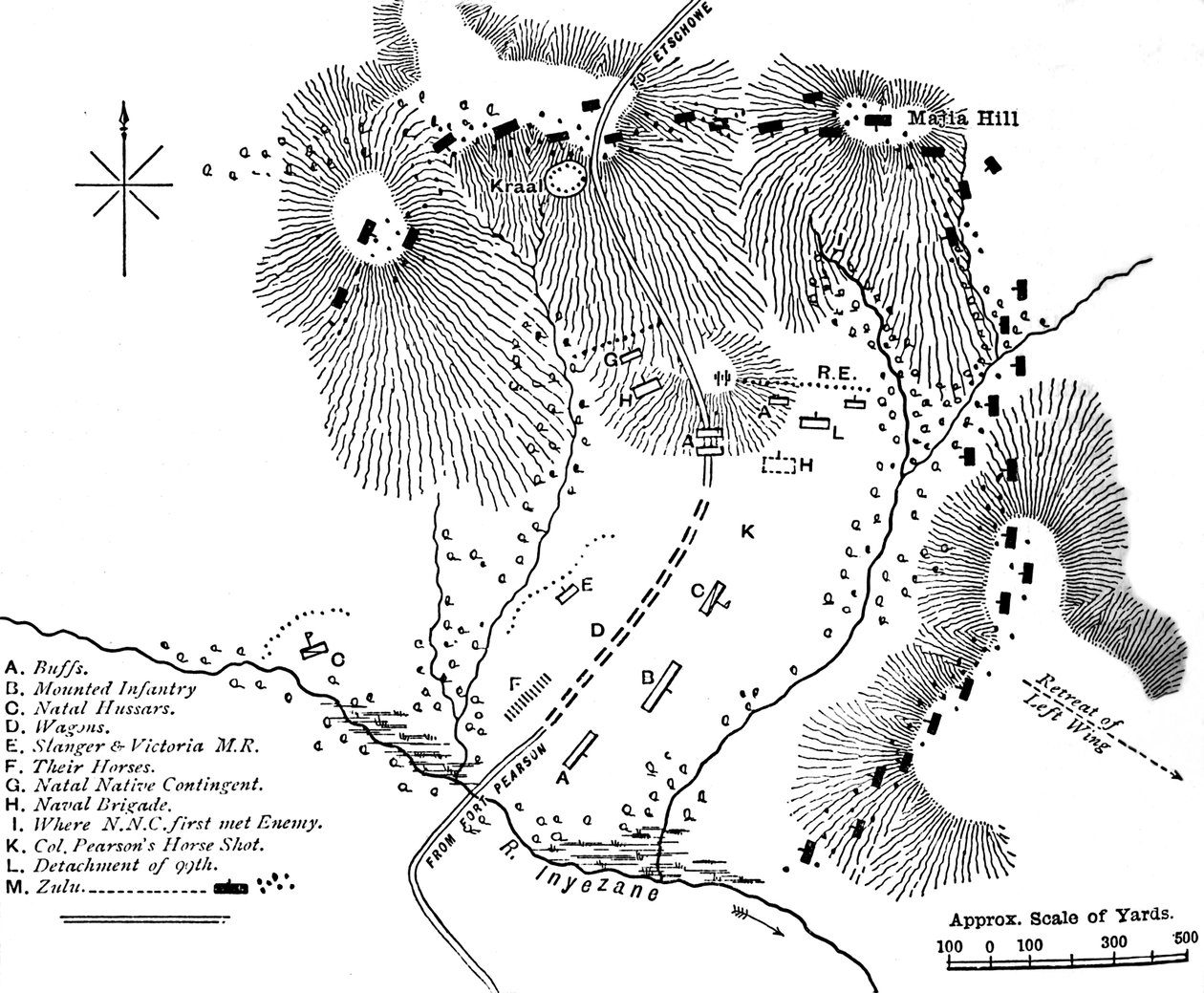 1879年1月22日在c1880，因耶扎内（Inyezane）的战斗计划 作者 不明