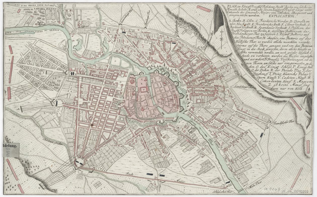 Plan von Berlin 1760 作者 不明