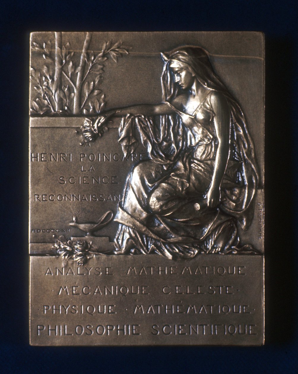 纪念法国数学家Henri Poincare逝世的Plaquette，1912年 作者 不明