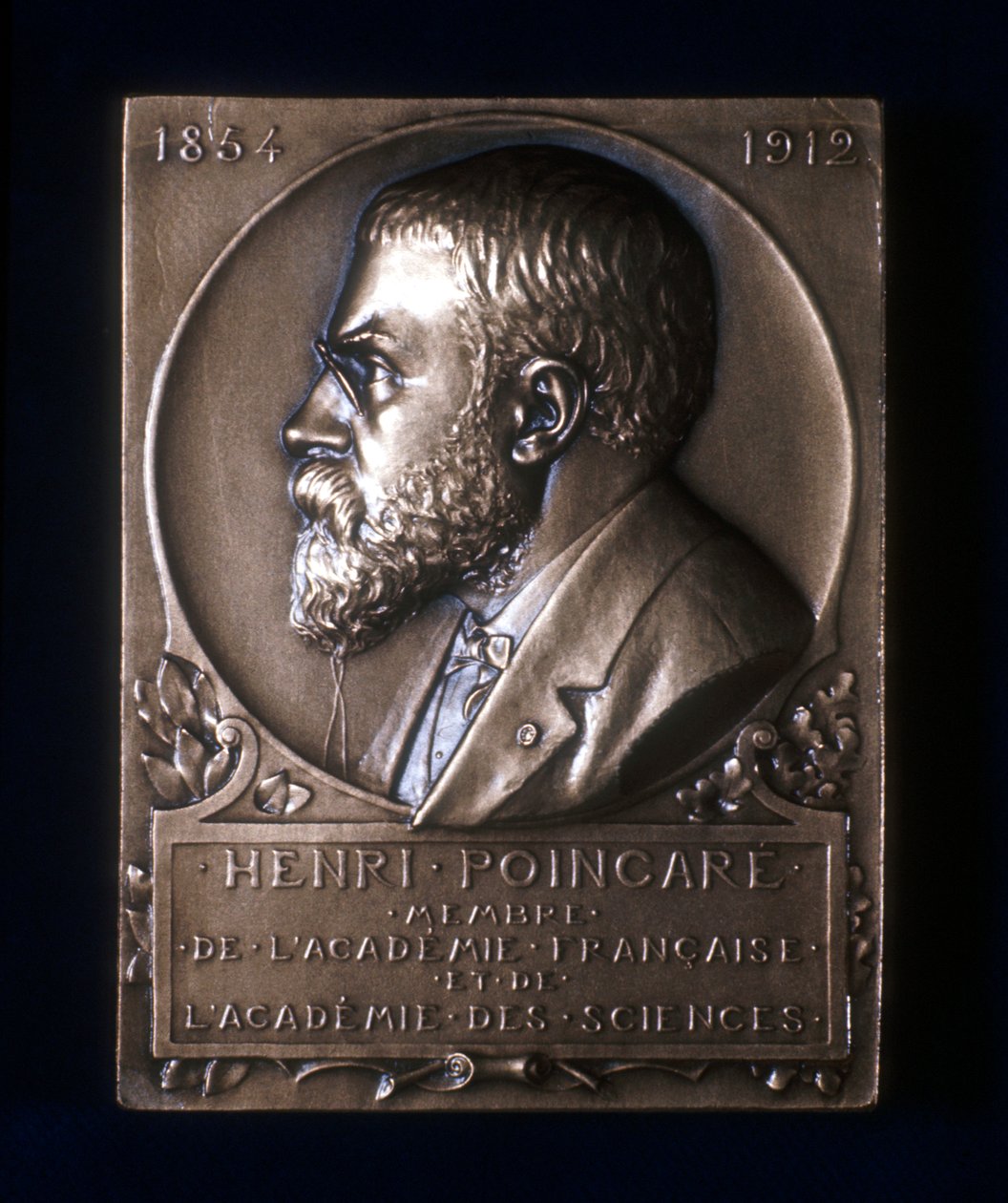 纪念法国数学家Henri Poincare逝世的Plaquette，1912年 作者 不明