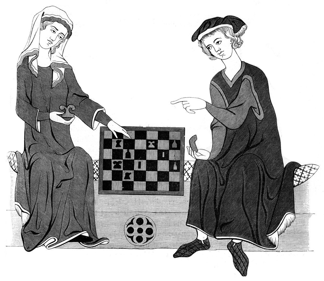 下棋，十三世纪，1849年 作者 不明