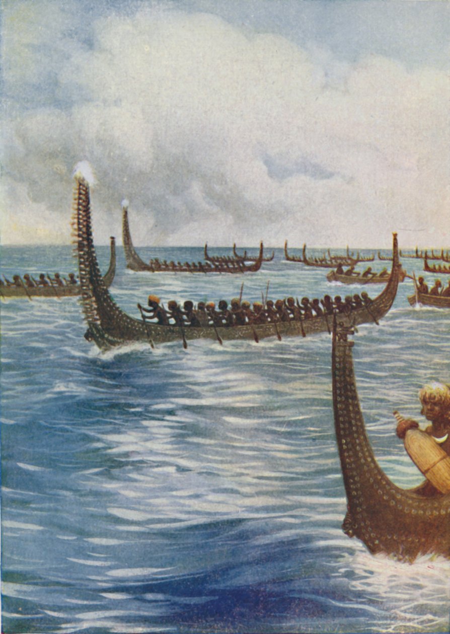 波利尼西亚战争独木舟，1924年 作者 不明