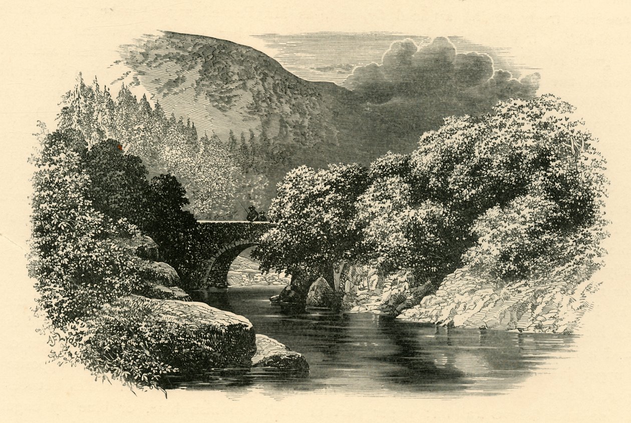 北威尔士的Aberglaslyn桥，建于1890年。 作者 不明