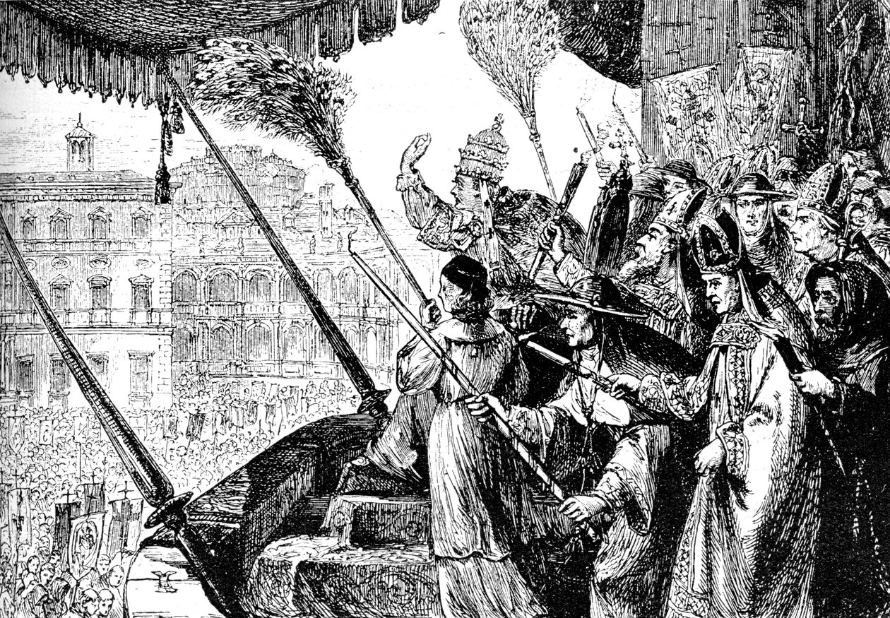 罗马教皇利奥十世（Pope Leo X）驱逐马丁·路德（Martin Luther）作为异教徒，罗马，1521年，1909年 作者 不明