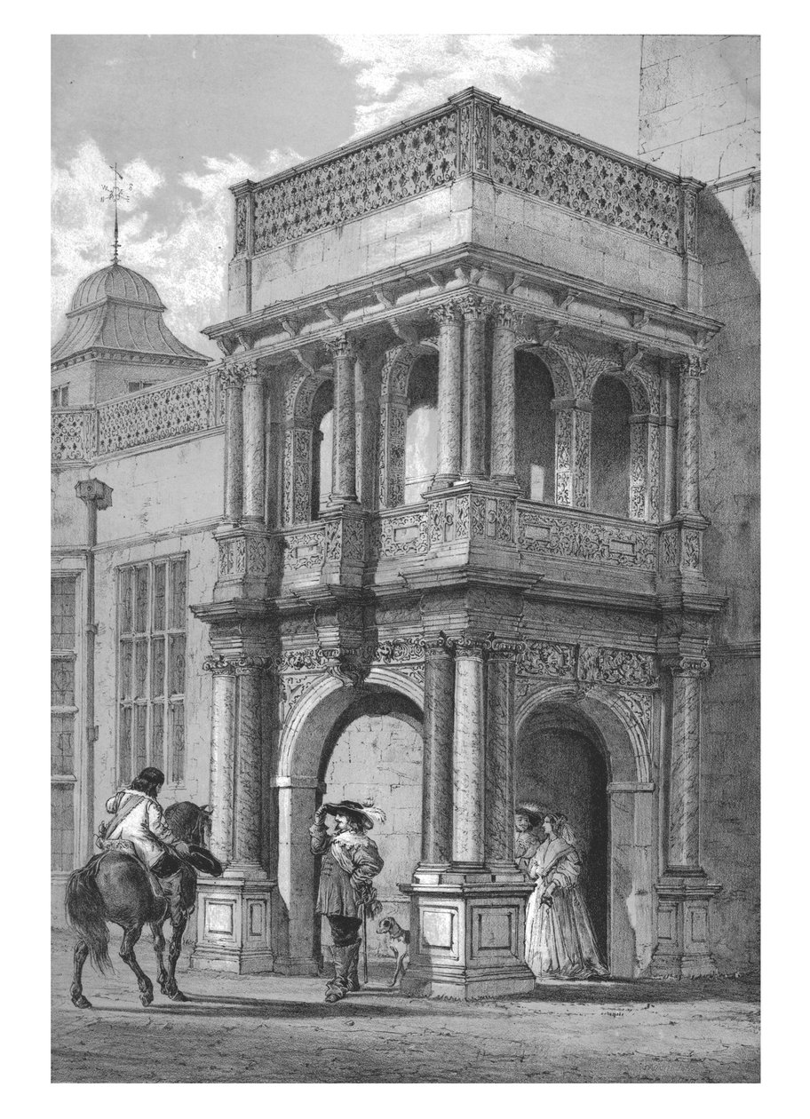门廊位于埃塞克斯（Essex）奥德利大街（Audley End），约建于1840年。 作者 不明