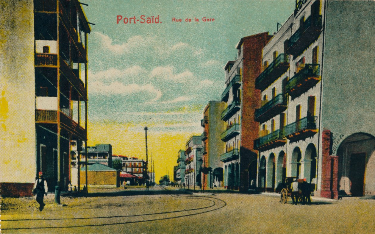 塞德港。火车站街Rue de la Gare，c1900 作者 不明